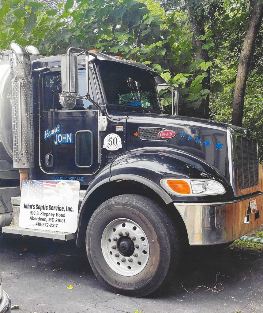 John's Septic Service truck — Harford County, MD